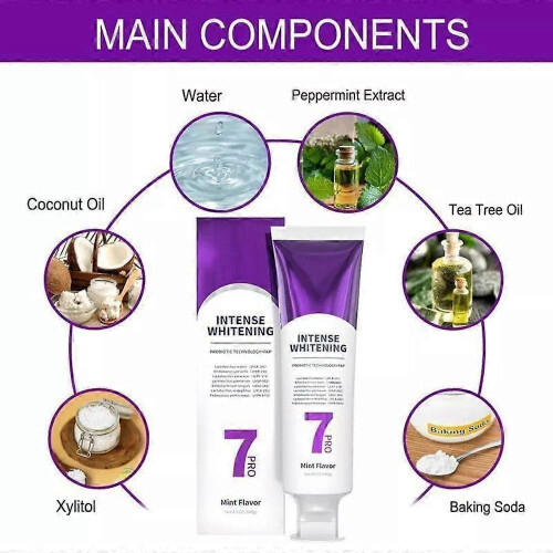 (3pcs) 7 Pro Strong Whitening Toothpaste, Intense Whitening Toothpaste 7 Pro 1