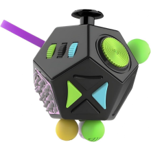Kostka Fidget Cube, 12 stron, najwyższej jakości, antydekompresyjna, łagodzi stres i lęk w przypadku ADD, ADHD, OCD, kolorowa