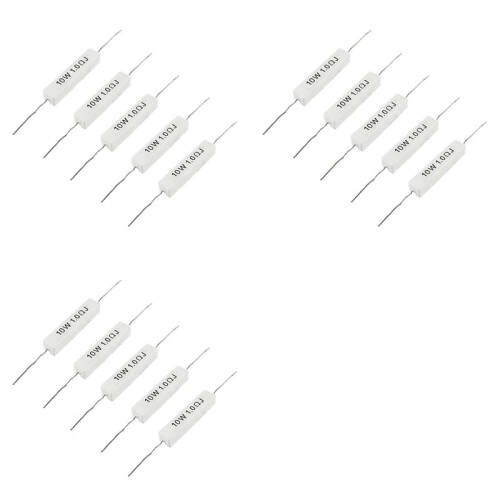 1.0 Ohm 10W Wirewound Ceramic Cement Resistor 15 Pcs