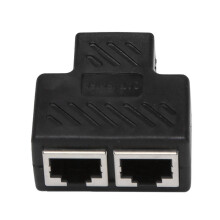 2 Port RJ45 Splitter Adapter LAN Network Ethernet Extender Connector Plug Lot 5pcs