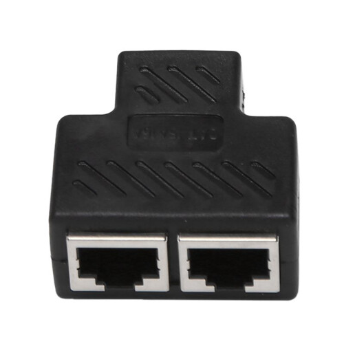 2 Port RJ45 Splitter Adapter LAN Network Ethernet Extender Connector Plug Lot 5pcs
