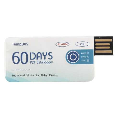 4X Temperature Data Logger TempU05 60 Days PDF Report Temperature Recorder Single Use USB Temperature Record Instrument 1