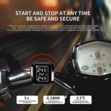 Motorcycle TPMS Tire Pressure Monitoring System With 2 Exteral Sensors USB Charger Tyre Temperature Alarm Kit Motor Bike Cycle Universal Ac