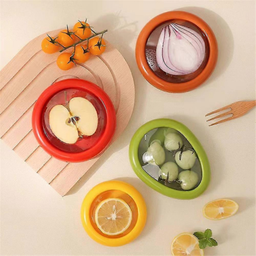 Silicone Fruit Storage Box, Set of 4 Reusable Storage Containers Compatible with Fridge Tw 1