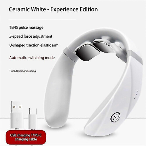 (basic ceramic white) For Electric Cervical Neck Massager Pulse Body Shoulder Muscle Relax Relieve