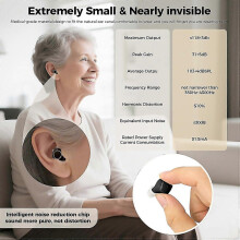 (Red and blue) For Wireless Charging Hearing Aids For Seniors Otc 30 Hours Of Playtime 10x Battery Life Lcd Display