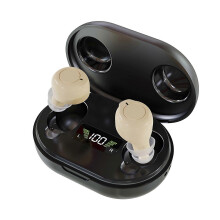 (Skin color) For Wireless Charging Hearing Aids For Seniors Otc 30 Hours Of Playtime 10x Battery Life Lcd Display