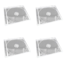 4X Caixa de Plástico Transparente para CD/DVD, Organizador de Armazenamento de Disco de Peça Única, Caixa de Álbum para Proteção de Mídia