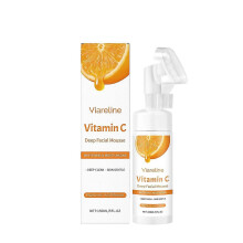 (3pcs) For Vitamin C Facial Cleansing Mousse With Silicone Massage Brush Foam Makeup Remover For Face And E