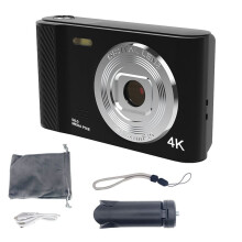 4K Camera Student Digital Ultra-Thin Anti-Shake Zoom Portable Retro Camera Black
