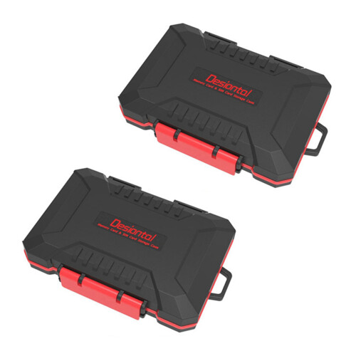 2X Desiontal Waterproof  Card Holder Large Capacity SIM//MSD/CF Card Case for ////