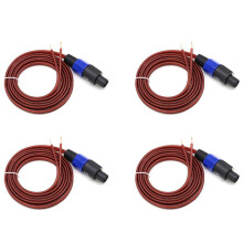 4X Speakon-Lautsprecherkabel Blankes Kabel mit Offenem Ende, Speakon zu Lautsprecherkabel Audiokabel Verstärkerverbindungskabel für DJ/PA