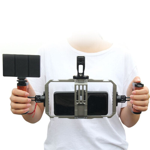 Smartphone Video Rig Rabbit Cage Filmmaking Case Handheld Phone Video Stabilizer Grip Tripod Mount Stand Frame 1