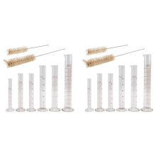2 set Thick Glass Graduated Measuring Cylinder Set Glass with 4 Brushes