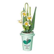 (H) Mother's Day Gift Flower Bouquet Building Kit Plant Series Potted Building Blocks Toy Gift Niuniu