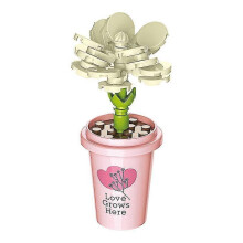 (B) Mother's Day Gift Flower Bouquet Building Kit Plant Series Potted Building Blocks Toy Gift Niuniu