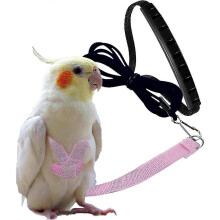 (L, Pink) Adjustable Bird Harness With 80 Inch Leash, Outdoor Flying Kit Training Rope For Birds Parrots Cockatiel