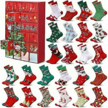 (New Socks [C Style] 12 pairs) 2025 Advent Calendar for Kids and Teens 24 Pairs of Socks Christmas Countdown Calendar Christmas Surprise Gift