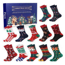 (New Socks [Type D] 12 pairs) 2025 Advent Calendar for Kids and Teens 24 Pairs of Socks Christmas Countdown Calendar Christmas Surprise Gift
