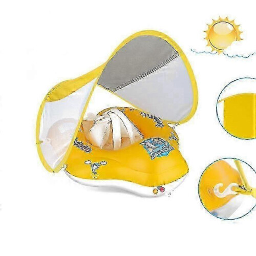 (M) Baby Inflatable Baby Pool Float Ring with Canopy