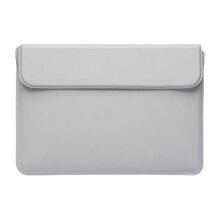 (Light Gray) Laptop Sleeve Case PU Leather Bag Adjustable Stand Lightweight Storage Matebooks