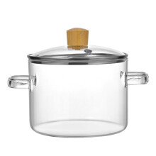 Glass Pots for Cooking Stove, 1.6L Clear Simmer Pot Potpourri, Glass Saucepan with Lid, Cookware for Stovetop