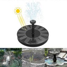 Solar Fountain 7 V / 1.4 W Round Garden Fountain, Mini Solar Fountain with 4 Nozzles, for Garden, Bird Bath, Pond and Pool (Black Type B)