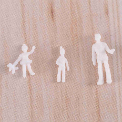 100Pcs HO Scale 1:100 White Model People Unpainted Train Figures 1
