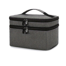 Medicine Storage Bag,Double Layers Pill Bottle Organizer Bag Empty &Adjustable Divider,Medication Travel Carrying Bag