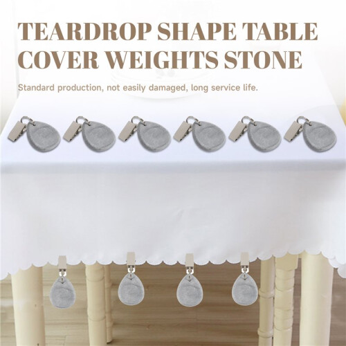 12 Pieces Tablecloth Weights Tablecloth Pendant Teardrop Shape Table Cover Weights Stone Table Weights Hangers 2