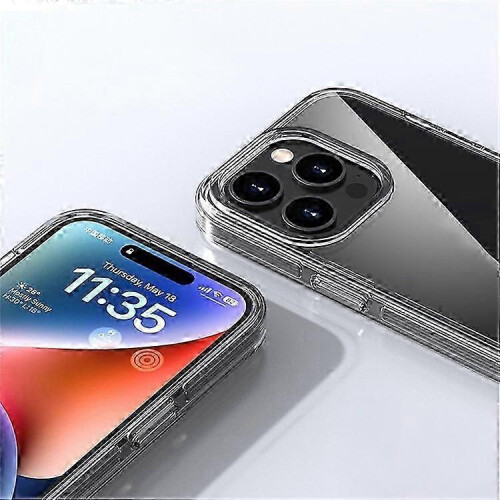 (Orange) Compatible For iPhone 16 Pro Case TPU+PC+TPE Anti-Scratch Clear Phone Cover 1