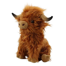(Brown) Highland Cow Plush Toy 25cm PP Cotton Material Soft and Skin-friendly