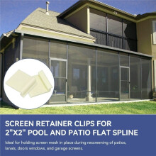 20-Pack Screen Installer Clips Screen Retainer Clips for 2x2 Inch Pool and Patio Flat Spline Only Screen Clip System