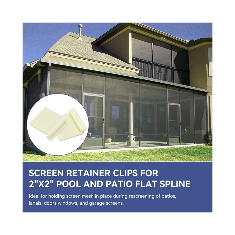 20-Pack Screen Installer Clips Screen Retainer Clips For 2X2 Inch Pool And Patio Flat Spline Only Screen Clip System 4712514898801