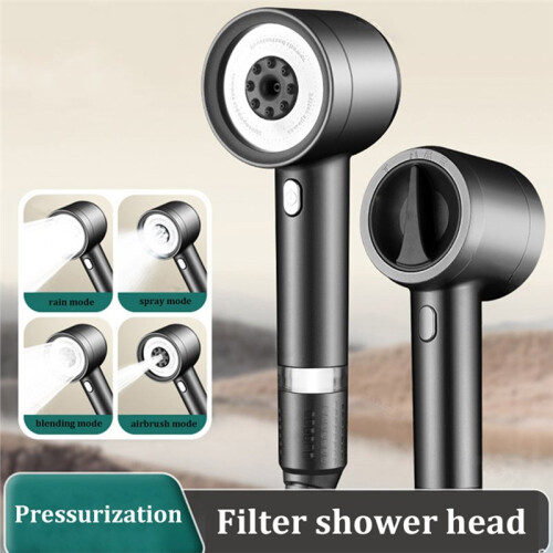 Pressurized Filter Shower  4 Modes Super Strong Household Shower  Purification Filter Shower  Black 1