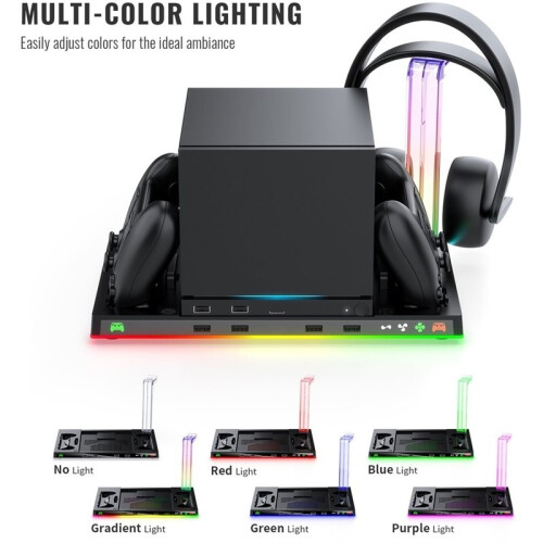 Multi-Function Cooling Base for Steam Machine with Steam Controller Charging Dock and Headset Holder 2