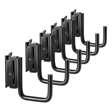 6 Pack 2" E Track J Hooks Heavy Duty Black Steel E-Track Tie Down Accessories for Box Truck, Enclosed Trailer, Garage