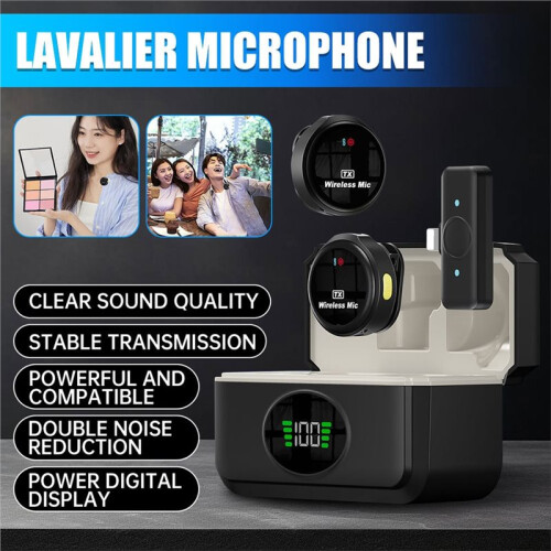 Wireless Lavalier Lapel  Microphone for  Android Outdoor Live Streaming Recording Interview with Magnetic Clip 2