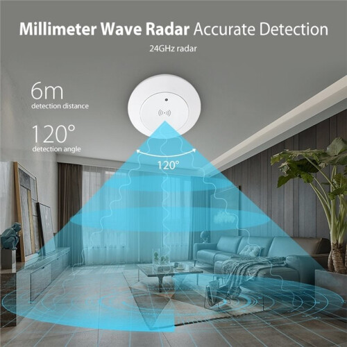 WIFI 24G MmWave  Human Presence Sensor Luminance/Distance Motion Detection Support 2MQTT Home Assistant Ceilingside 1