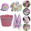 (White) Children's Bicycle Front Basket Plastic Woven with Ribbons 1