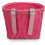 (Pink) Children's Bicycle Front Basket Plastic Woven with Ribbons 3