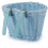 (Blue) Children's Bicycle Front Basket Plastic Woven with Ribbons 4