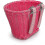 (Pink) Children's Bicycle Front Basket Plastic Woven with Ribbons 4