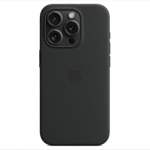 (Black) iPhone 15 Pro Silicone Case with MagSafe Compatibility & Protective Cover - Enhanced Design