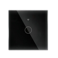 Tuya Matter Light WiFi EU Standard 1-Way Glass Touch Panel APP Remote Control Voice Black