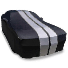 (Gray Black) For Chevy Corvette C6 C7 Car Cover Stretch Satin Scratch Dustproof Ultraviolet-proof Indoor