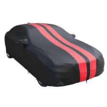 (Red Black) For Chevy Corvette C6 C7 Car Cover Stretch Satin Scratch Dustproof Ultraviolet-proof Indoor