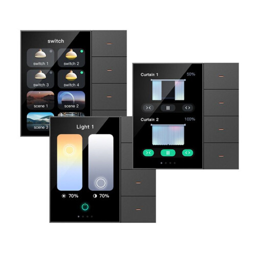 6pcs 3.5 Inch  Wall  Touch Screen 4 Groups  8-Way Scene  Sensor Dimming  Tuya Zigbee A 2