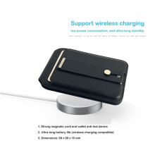 For Wallet with Find My Functionality, 3000g Magnetic Strength, Adjustable Stand for Brown
