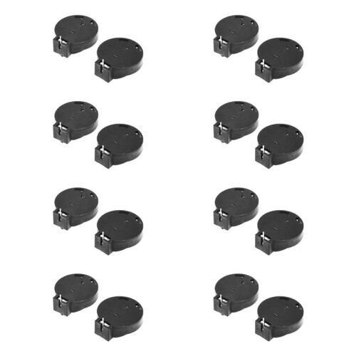 16 Pcs CR2450 Coin Cell Button Battery Socket Holder Case 2 Pins Black